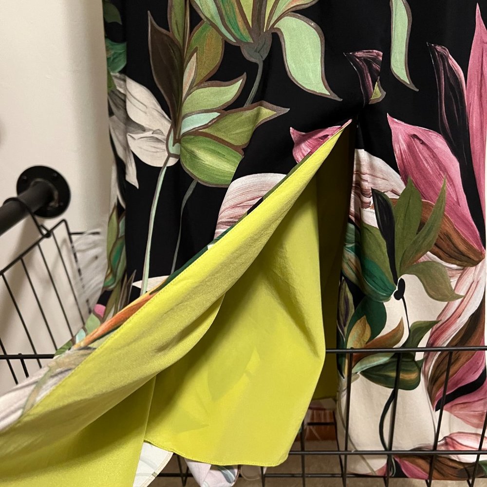 Christian Siriano Hawaiian Print Tie Strap Maxi Dress 6 - Picture 7 of 13